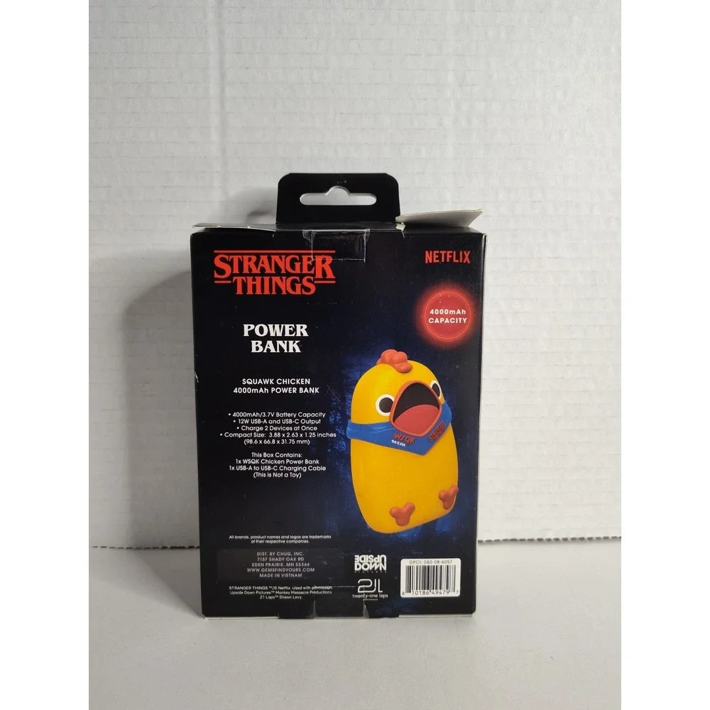 Stranger Things Squawk Chicken Power Bank BRAND NEW WITH BOX DAMAGE‎